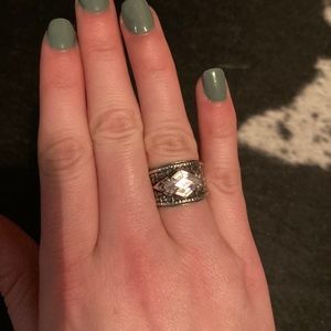 Elegant Silver and Cubic Stone Ring